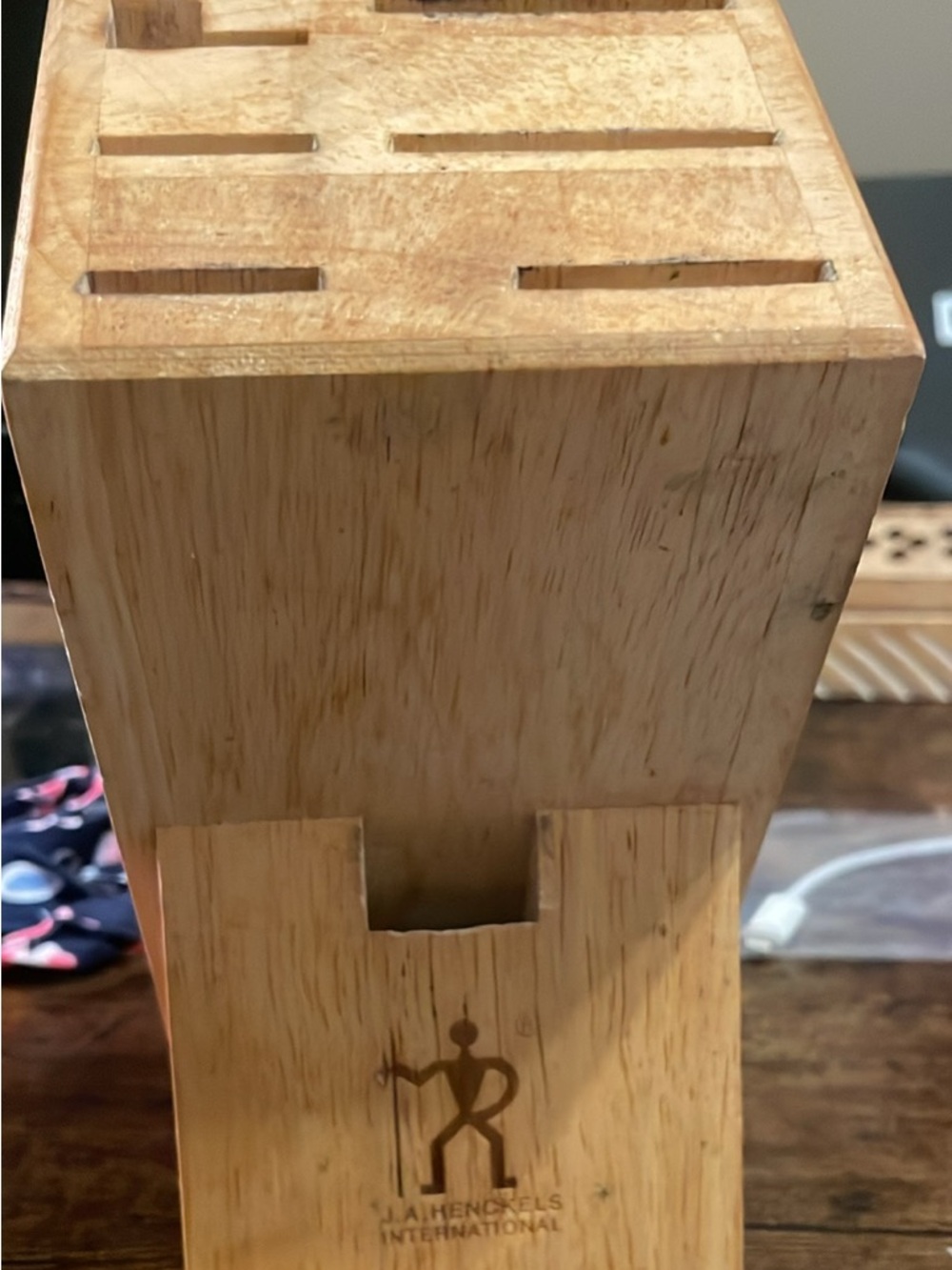 Bamboo Knife Block - Natural Wood